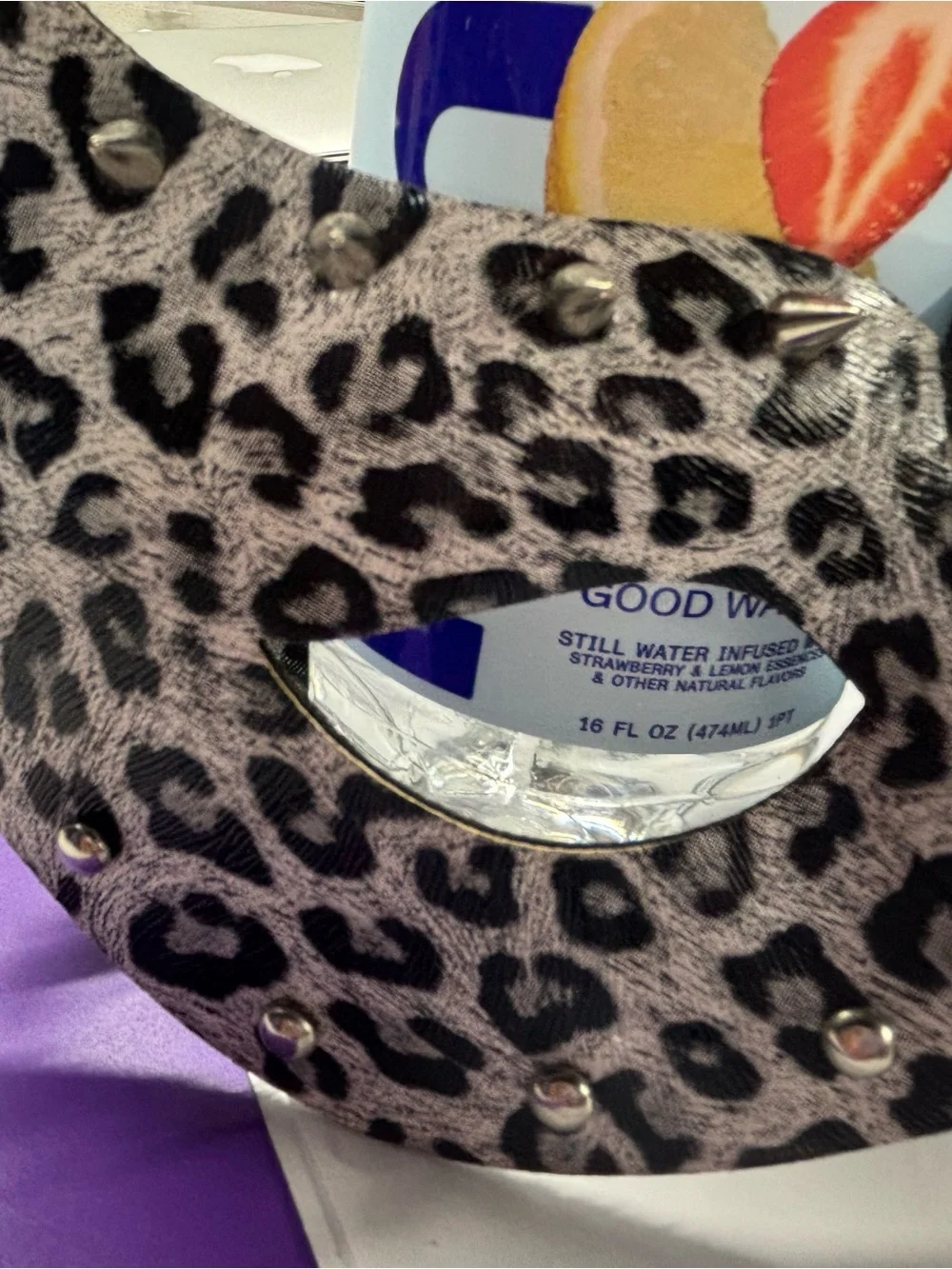 Leopard Print Studded Eye Mask - Women Accessories